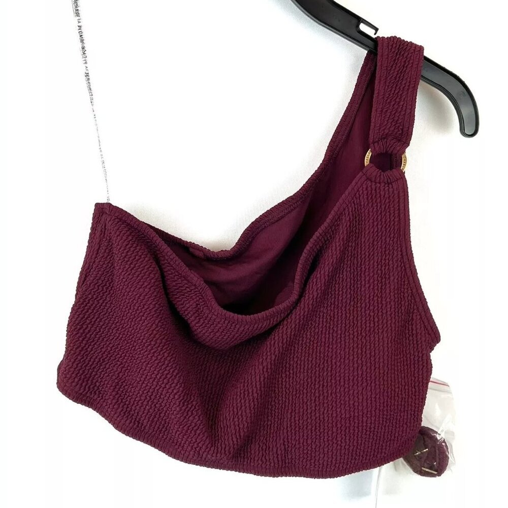 Michael Kors Womenโs One Shoulder Purple Bikini Top Size M